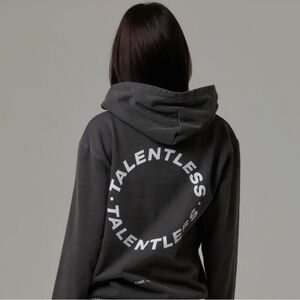 Talentless Women's Circle Logo Hoodie in Color Steel Gray